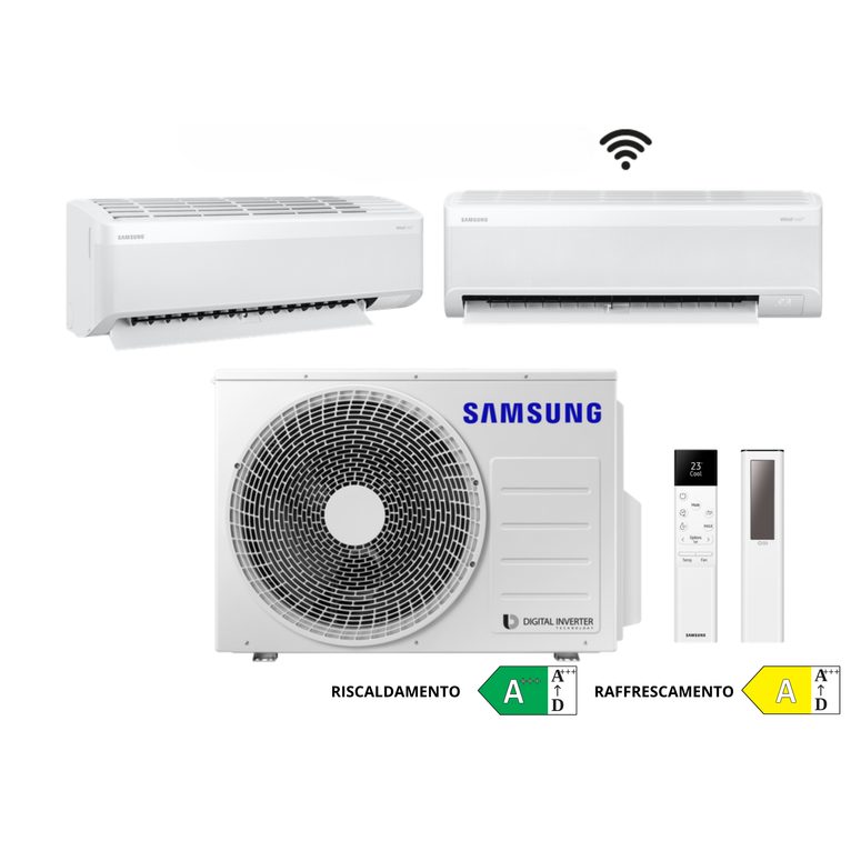 condizionatore samsung dual split wind free avant s2 5.2 kw 9000+9000 btu wi-fi