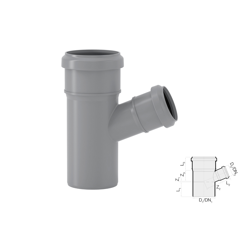 valsir braga ridotta a innesto pp htea dn 75/50 - 67° 30'