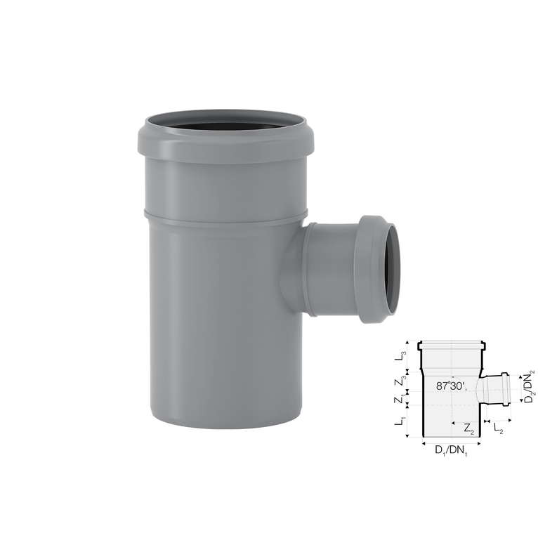 valsir braga ridotta a innesto pp htea dn 110/40 - 87° 30'