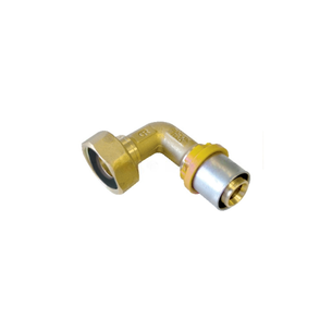 RACCORDO TIEMME CURVO CON GIRELLO E GUARNIZIONE PIANA A PRESSARE PER GAS DIAMETRO  16 x 1/2"