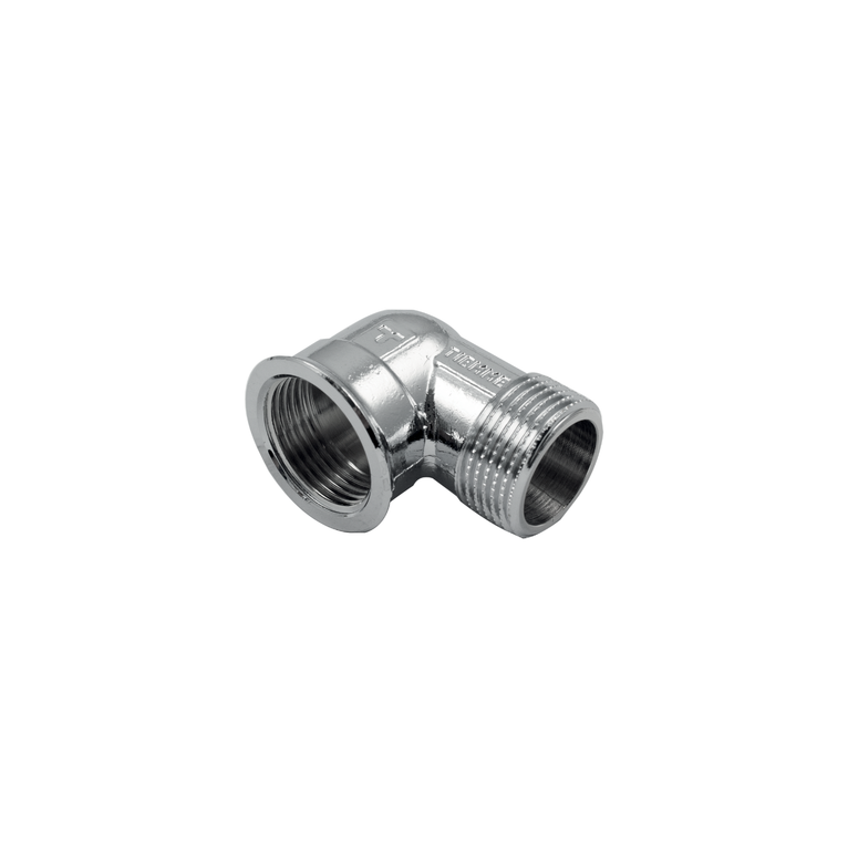 raccordo tiemme curvo maschio-femmina cromato lucido generico diametro 1/2x1/2