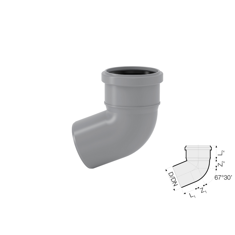 valsir curva innesto pp htb dn 110 - 67° 30