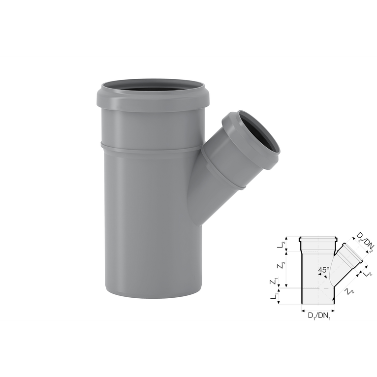 valsir braga ridotta a innesto pp htea dn 125/110 - 45°