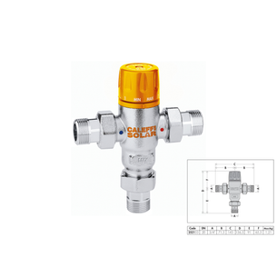 MISCELATORE TERMOSTATICO SOLARE 3/4 M