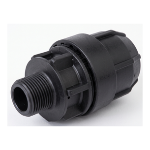 RACCORDO DRITTO FILETTATO MASCHIO Ø 16 x 1/2" PER TUBI IN POLIETILENE - NUPI