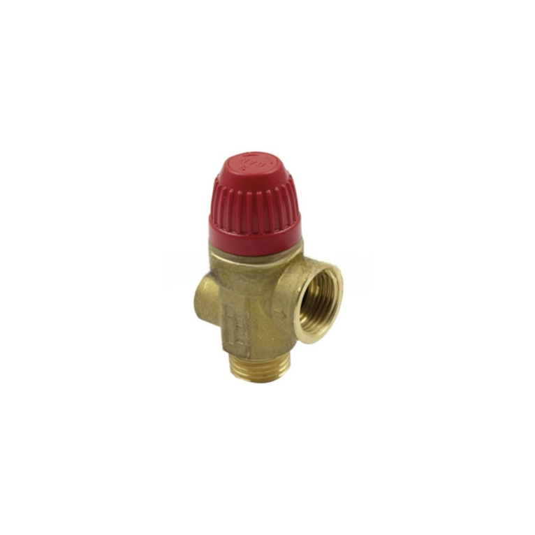 valvola di sicurezza tiemme con attacchi maschio-femmina e attacco per manometro diametro 1/4 1/2x1/2  3 bar