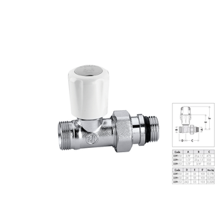 VALVOLA DRITTA TERMOSTATIZZABILE 3/8 M