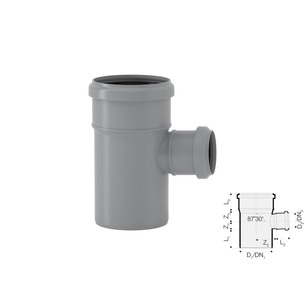 BRAGA RIDOTTA PP HTEA DN 90/40 - 87° 30