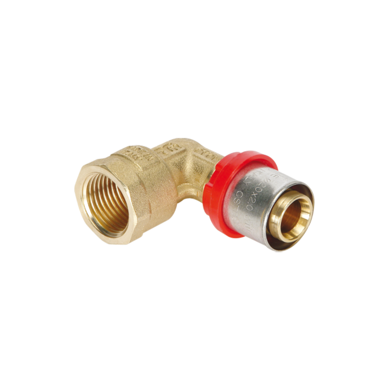 raccordo tiemme curvo femmina a pressare per tubo multistrato diametro  16x1/2