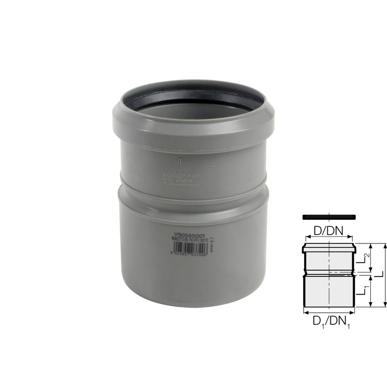 manicotto riduzione dal pvc - pp 100/110