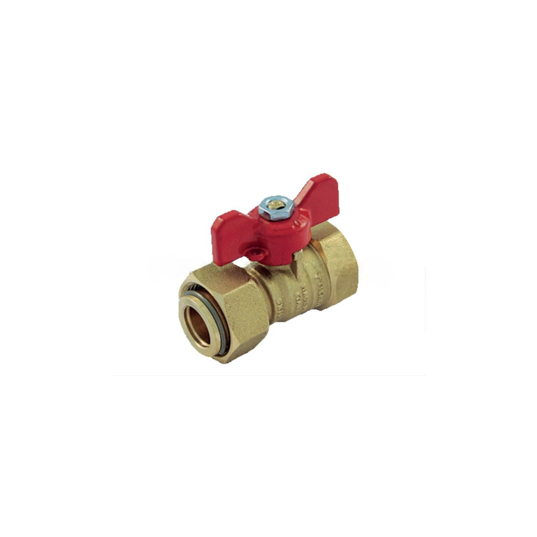 valvola tiemme a sfera per acqua femmina con girello 3/4" con leva a farfalla