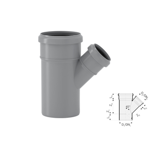 VALSIR BRAGA RIDOTTA A INNESTO PP HTEA DN 110/40 - 45°