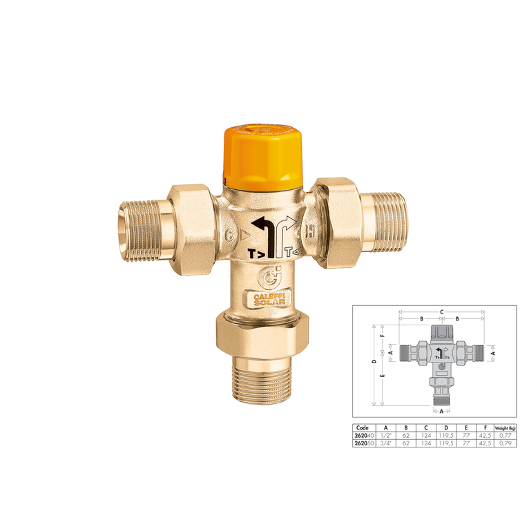 deviatore solare diam.3/4 taratura 45°c