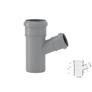 VALSIR BRAGA RIDOTTA A INNESTO PP HTEA DN 75/50 - 67° 30'