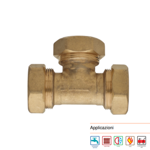 RACCORDO A T A STRINGERE PER TUBO IN RAME 22 x 22 x 22 - FRABO