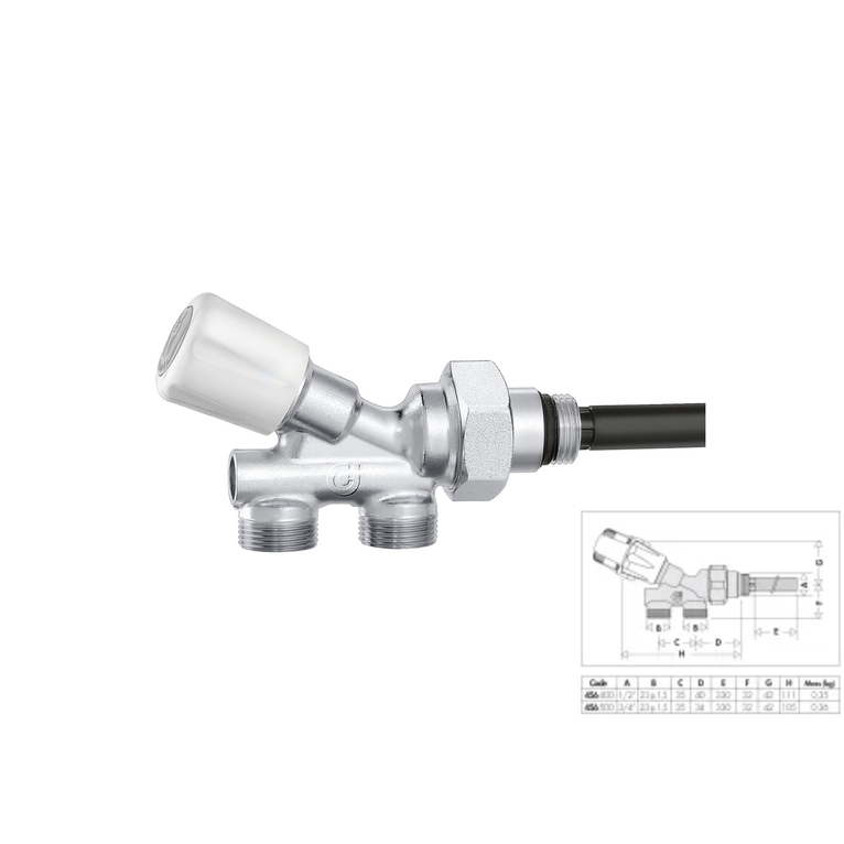 valvola monotubo dn 1/2 interasse 35