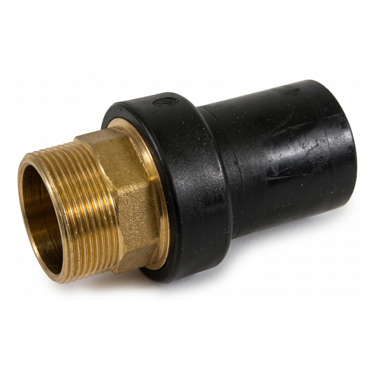 raccordo di transizione ø 25 mm x 3/4" maschio pe/ottone - codolo per elettrofusione