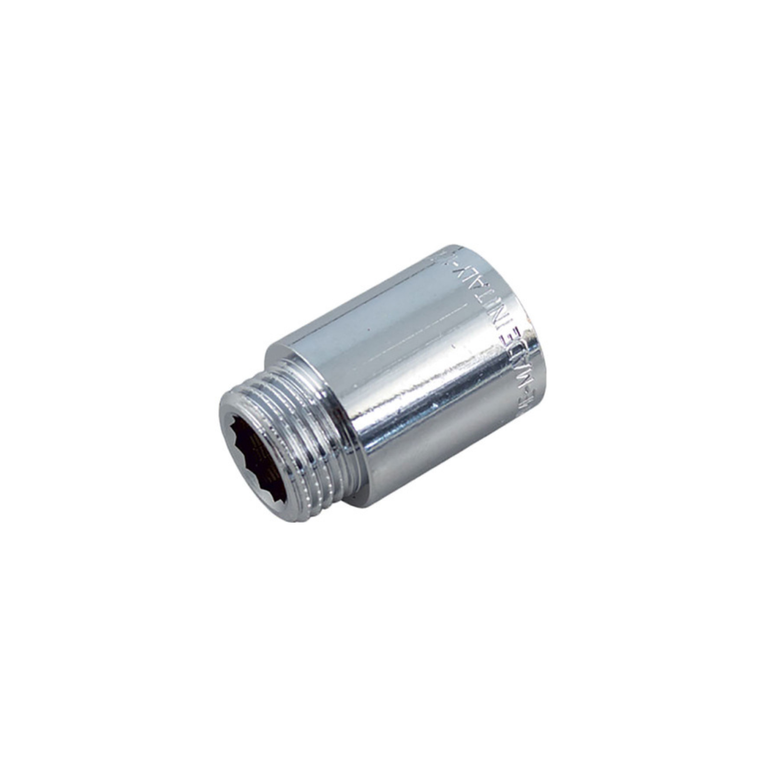 prolunga tiemme maschio-femmina filettata cromata lucida diametro 3/8 lunghezza 1.5 cm