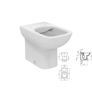 VASO A TERRA FILO PARETE IDEAL STANDARD SERIE I.LIFE - BIANCO LUCIDO (SENZA SEDILE)