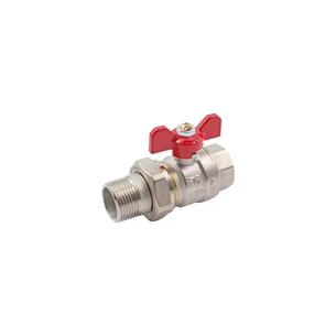 VALVOLA SFERA TIEMME MASCHIO-FEMMINA PER COLLETTORI CON LEVA FARFALLA E BOCCHETTONE CON O-RING diametro  1/2