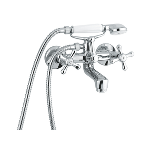 MISCELATORE VASCA ESTERNO EMMEVI SERIE STELLA CON SET DOCCIA E SUPPORTO - CROMO