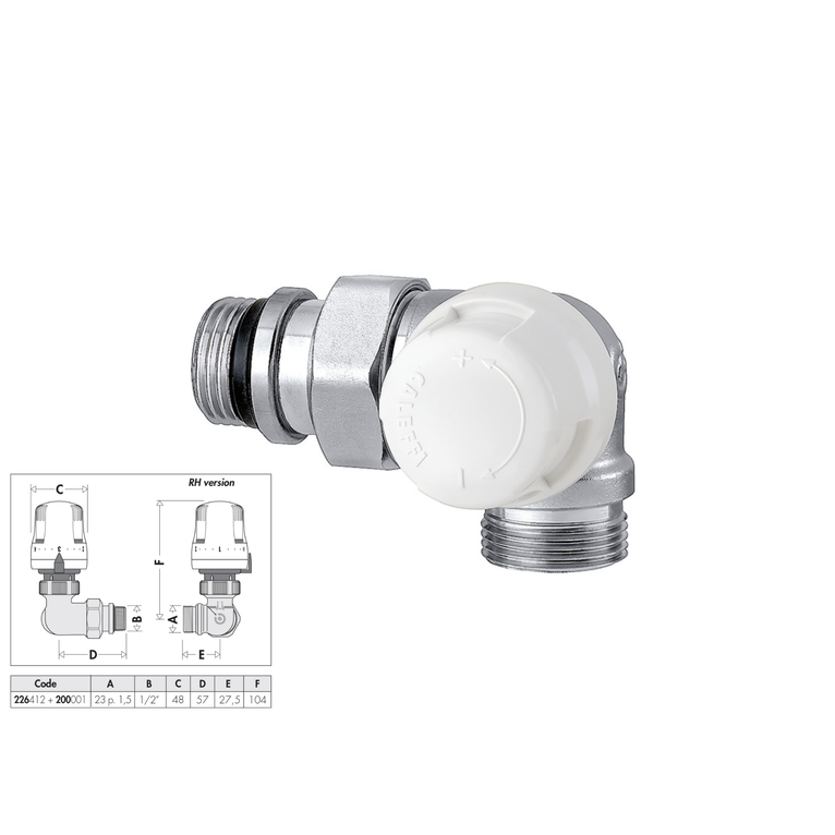 valvola termostatica cromata 1/2 destra