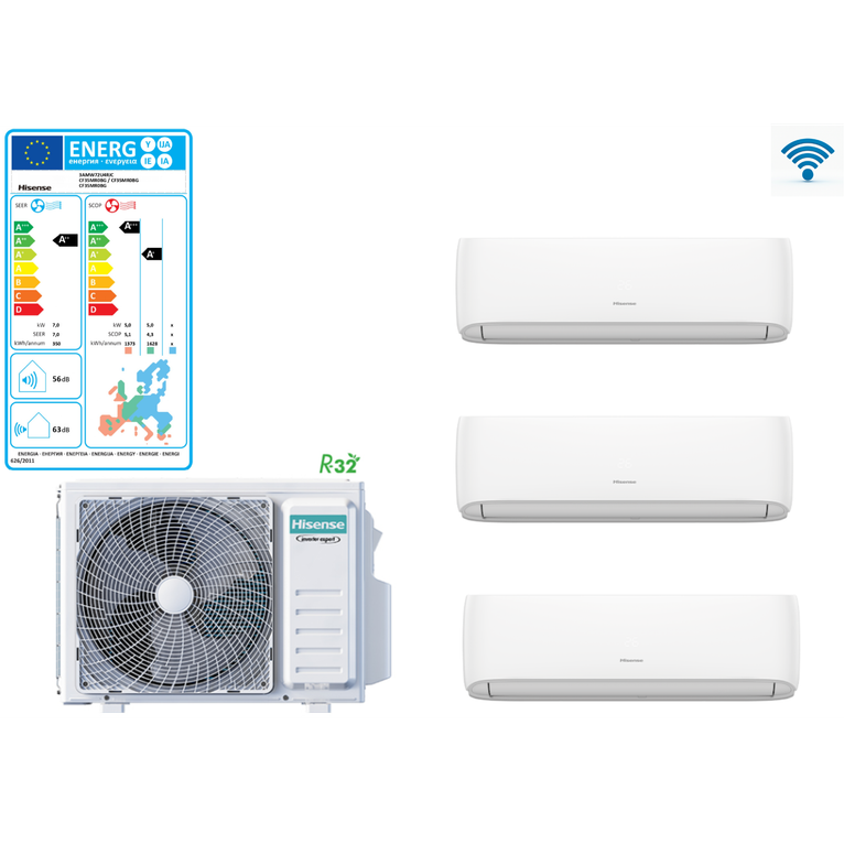 hisense trial hi-comfort 7.0kw 12+12+12