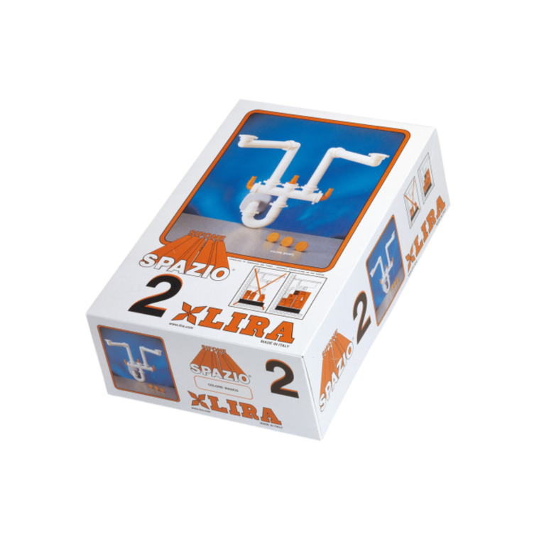 sifone salvaspazio lira per lavello a 2 vasche - diametro 40 mm 12 cm