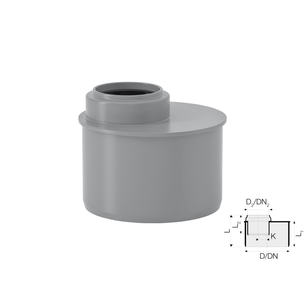 VALSIR AUMENTO ECCENTRICO A INNESTO PP HTR DN 50/75