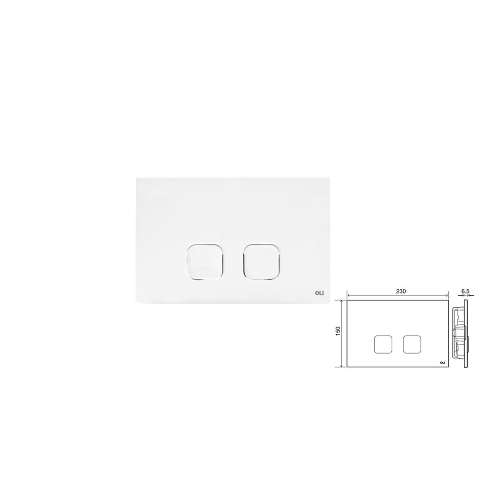 placca-oli-plain-doppio-tasto-bianca