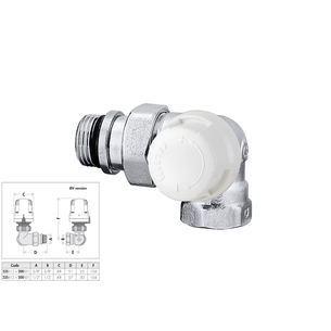 VALVOLA TERMOSTATICA DOPPIA SQUADRA 1/2 PER TUBI IN FERRO VER. DESTRA