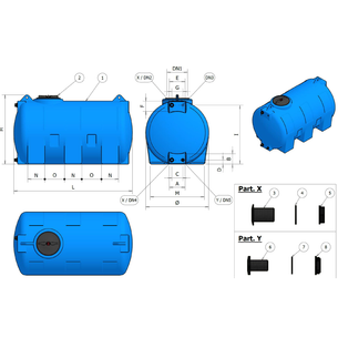 SERBATOIO ELBI ORIZZONTALE 500 LITRI