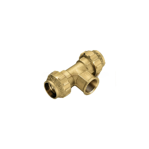 TIEMME RACCORDO TEE A COMPRESSIONE COBRARING CON TENUTA O-RING ED OGIVA IN OTTONE PER TUBO PE-PEHD Pex 20 x 1/2" FEMMINA x 20 PN30