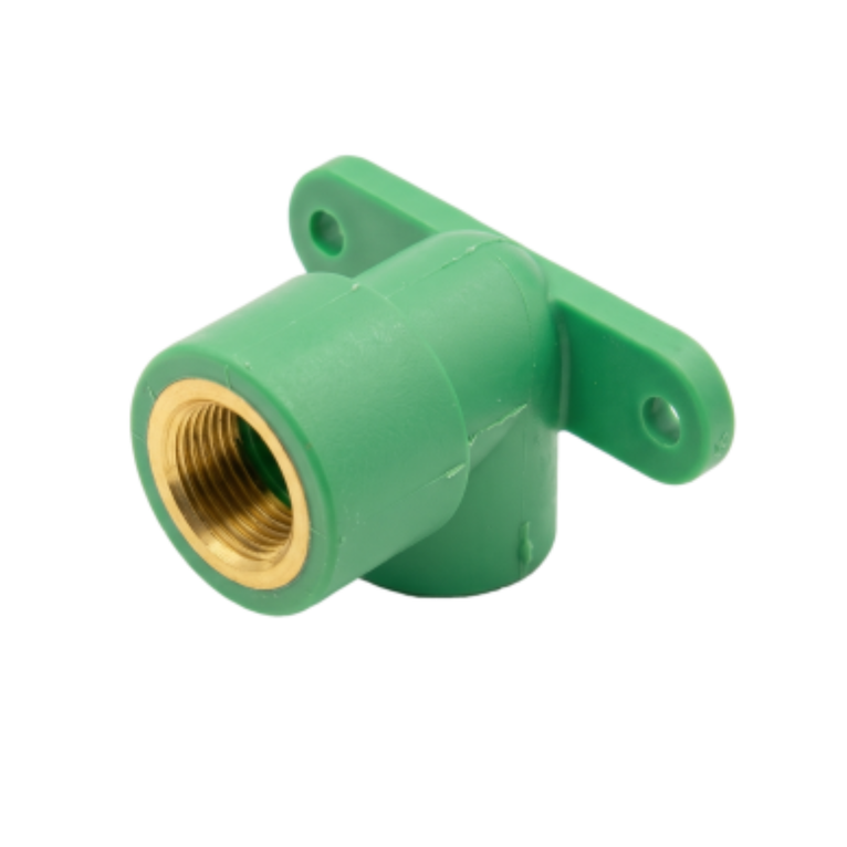 gomito tecnico a 90° ppr ø 20 x 1/2" femmina con flangia a muro - nupi