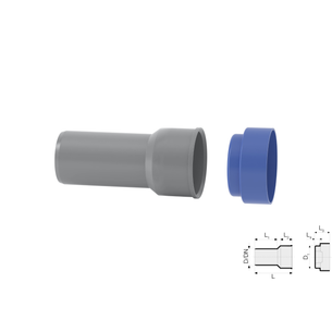 RACCORDO DRITTO CON TAPPO DN 40/46