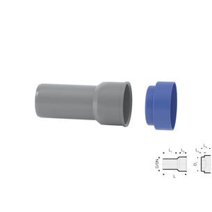 RACCORDO DRITTO CON TAPPO DN 40/46