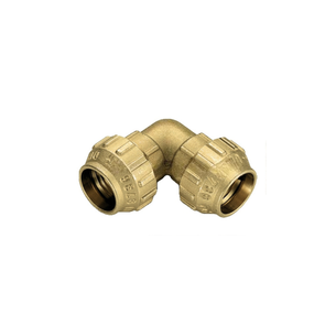 TIEMME RACCORDO CURVO A COMPRESSIONE COBRARING CON TENUTA O-RING ED OGIVA IN OTTONE PER TUBO PE-PEHD Pex  32 x 32 PN30