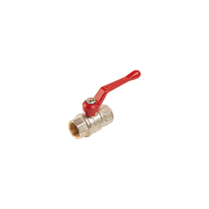 VALVOLA A SFERA TIEMME URAGANO PER ACQUA A PASSAGGIO TOTALE FEMMINA-FEMMINA CON LEVA IN ALLUMINIO ROSSA diametro 3/4