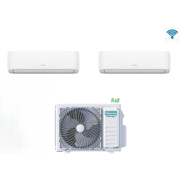 condizionatore hisense dual split hi-comfort 7.0kw 9000+9000 btu wi-fi