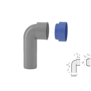 CURVA TECNICA PP HTSW DN 32/46 CON TAPPO
