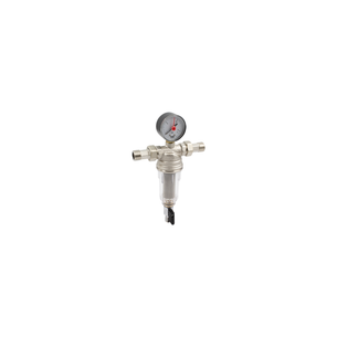 TIEMME FILTRO AUTOPULENTE NICHELATO CON TAZZA TRASPARENTE CON ATTACCHI MASCHIO A BOCCHETTONE DIAMETRO 1" 1/4
