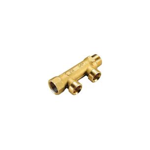 COLLETTORE LINEARE TIEMME IN OTTONE INTERASSE 50 MM 4 VIE 1x3/4 diametro 18