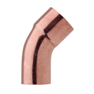 FRABO CURVA 45° IN RAME MASCHIO/FEMMINA 54 mm PER TUBI IN RAME