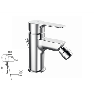 MISCELATORE CERAMICA DOLOMITE BIDET 35 mm CON PILETTA E FLESSIBILI