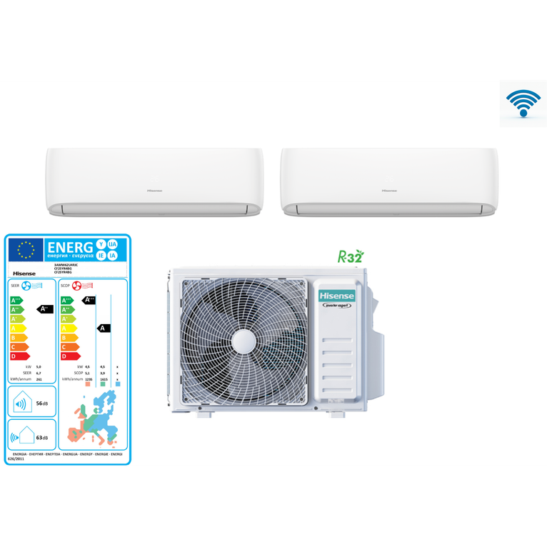 hisense dual hi-comfort 6.2kw 9+9