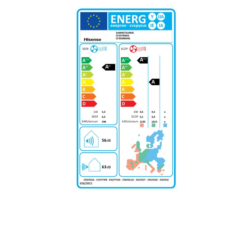 condizionatore hisense dual split 9000+12000 btu hi-comfort 7.0 kw wi-fi