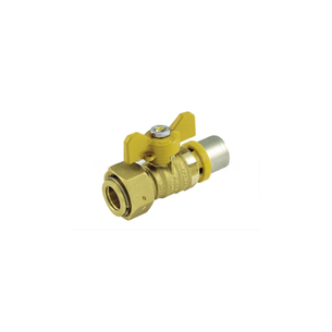 VALVOLA TIEMME A SFERA CON LEVA A FARFALLA CON GIRELLO FOLLE DIAMETRO 20 x 3/4" A PRESSARE