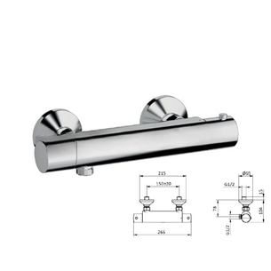 MISCELATORE TERMOSTATICO DOCCIA ESTERNO TIEMME T101F - SENZA ACCESSORI