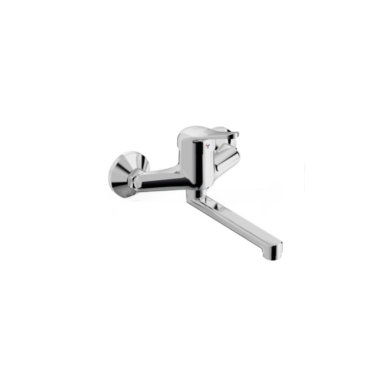 miscelatore lavello a parete tiemme k03 - monocomando con bocca girevole 170 mm