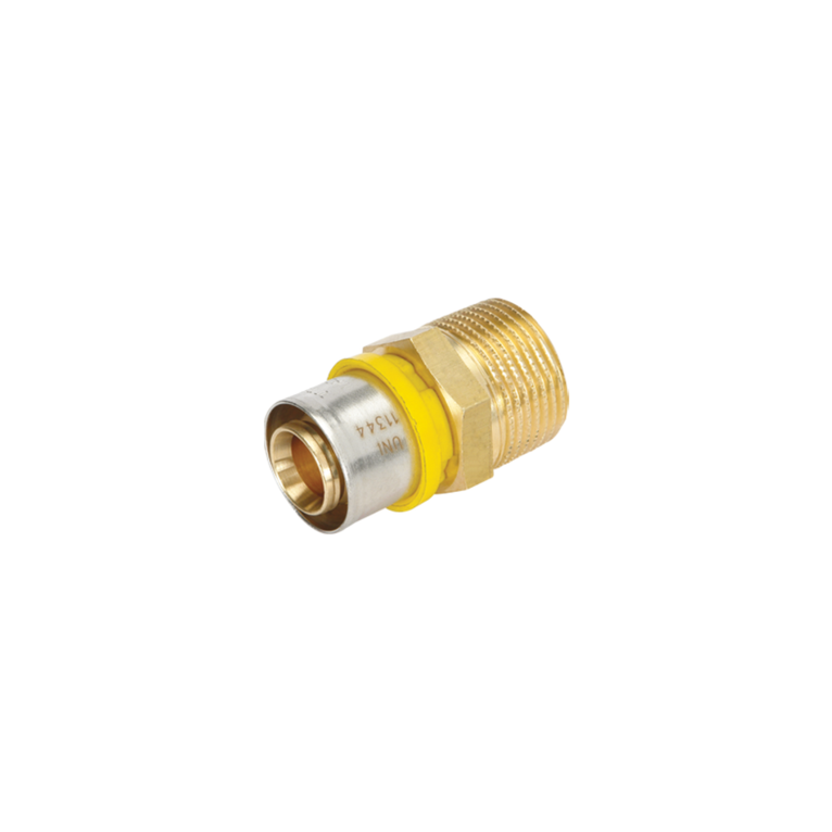 raccordo tiemme diritto a pressare per gas diametro 20 x 1/2" maschio